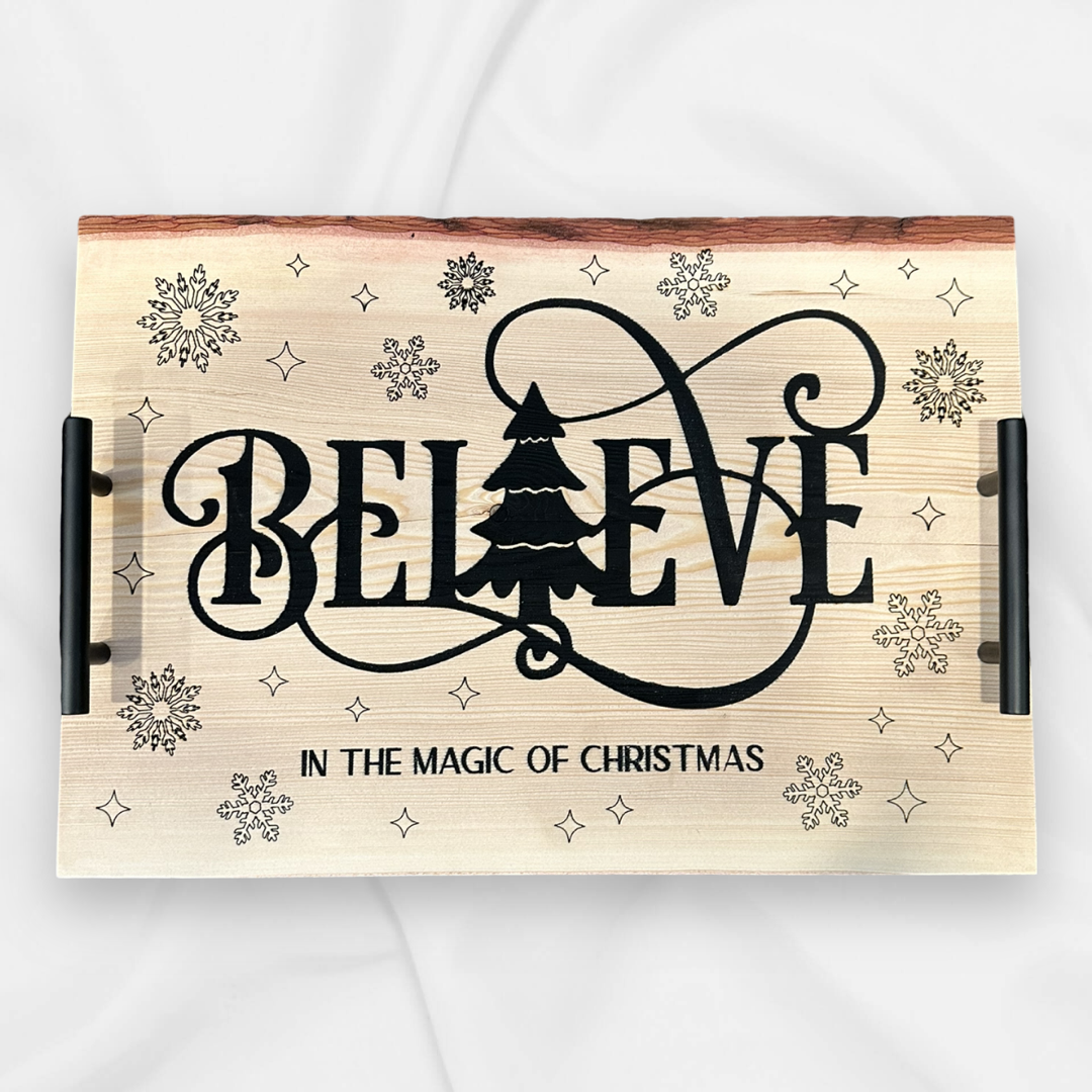 "Believe in the Magic of Christmas" Decorative Tray